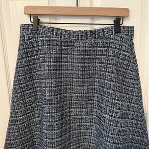 Banana Republic Factory Textured Blue and White A-Line Skirt